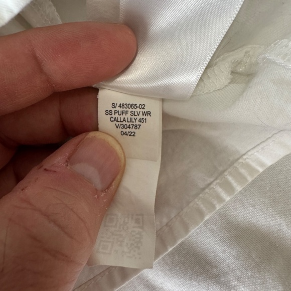 Old Navy Women's Puff Sleeve Smocked Wrap Tie Blouse White Size X-Large Tunic - Picture 10 of 11